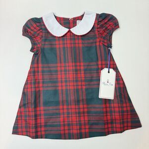 Classic Prep Paige Dress Christmas Tartan Kid 12-18M Red Green Wool Preppy Plaid